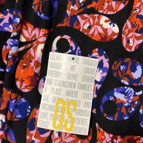 LuLaRoe New OS One Size Black Geometric Leggings NWT - Picture 7 of 8